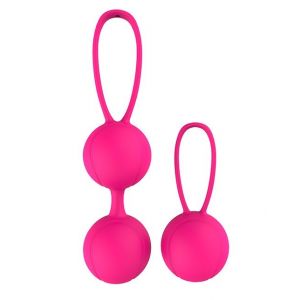 Набор розовых вагинальных шариков PLEASURE BALLS & EGGS DUO BALL SET