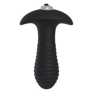 Черный анальный вибромассажер Single Speed Spiral Plug - 11 см.
