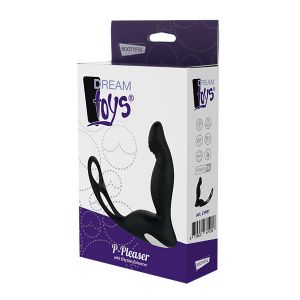 Черный вибромассажер простаты P-Pleaser With Erection Enhance