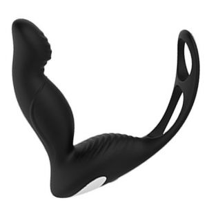 Черный вибромассажер простаты P-Pleaser With Erection Enhance