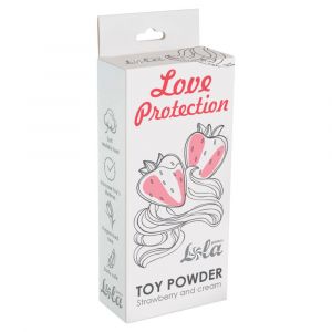 Пудра для игрушек Love Protection с ароматом клубники со сливками - 30 гр.