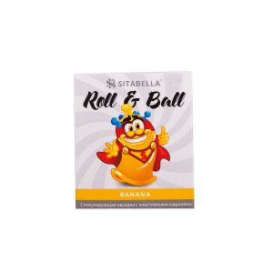 Стимулирующий презерватив-насадка Roll & Ball Banana
