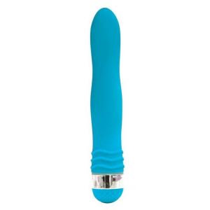 Голубой эргономичный вибратор Sexy Friend - 17,5 см.