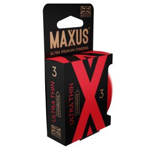 Ультратонкие презервативы в железном кейсе MAXUS Ultra Thin - 3 шт.