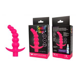 Розовая вибрирующая анальная елочка Sweet Toys - 10,8 см.
