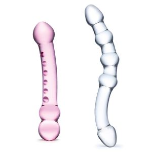 Набор из 2 стеклянных двухголовых фаллоимитаторов Pleasure Set
