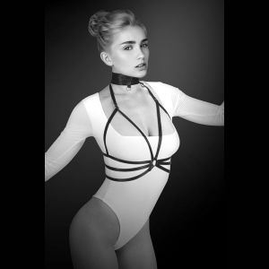 Черная упряжь на грудь Julia