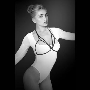 Черная упряжь на грудь Morgane