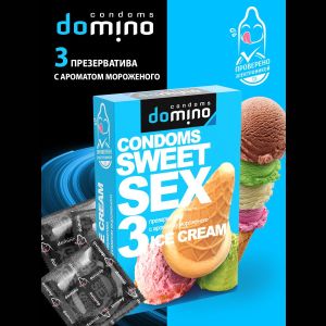 Презервативы для орального секса DOMINO Sweet Sex с ароматом мороженого - 3 шт.