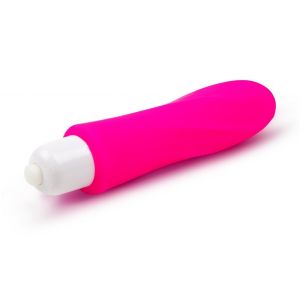 Розовая удлиненная вибропуля из силикона - 9,5 см.