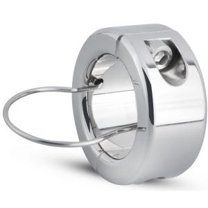 Серебристый утяжелитель для мошонки и пениса Sinner Metal Cock And Ball Lock Medium