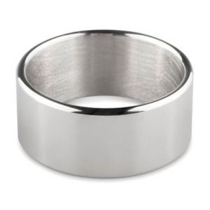Серебристое эрекционное кольцо Sinner Wide metal head-ring Size S
