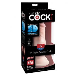 Телесный фаллоимитатор на присоске 6  Triple Density Cock - 18,4 см.