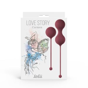 Набор бордовых вагинальных шариков Love Story Carmen