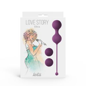 Набор фиолетовых вагинальных шариков Love Story Diva