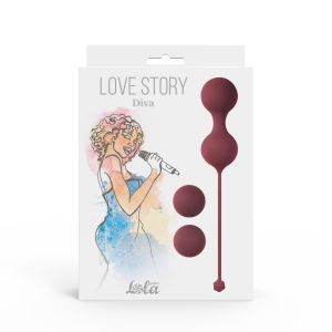 Набор бордовых вагинальных шариков Love Story Diva
