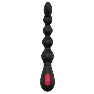 Черный вибромассажер для анальной стимуляции ANAL FLEXI BEADS - 21 см.