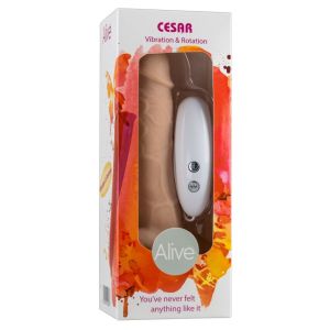 Телесный вибратор-ротатор на присоске Cesar Vibrator & Rotator - 17,5 см.