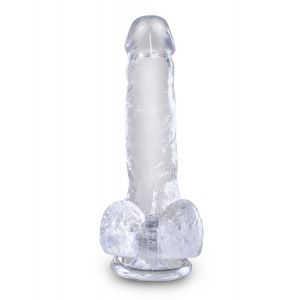 Прозрачный фаллоимитатор King Cock Clear 6  Cock with Balls - 17,8 см.
