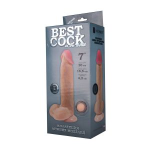 Телесный фаллоимитатор на присоске BEST COCK 7 - 20 см.