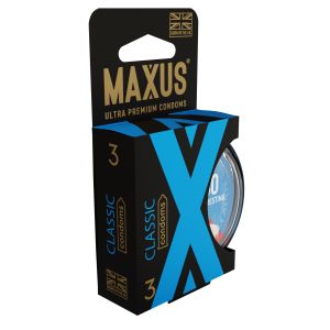 Классические презервативы в пластиковом кейсе MAXUS AIR Classic - 3 шт.