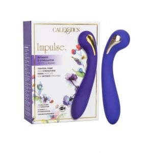 Фиолетовый вибромассажер с электростимуляцией Intimate Estim Petite G Wand - 19 см.