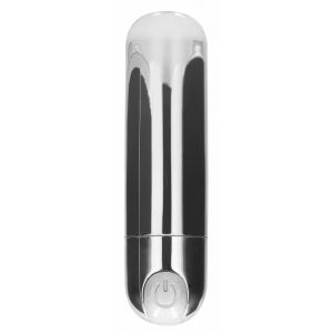 Серебристая перезаряжаемая вибропуля 7 Speed Rechargeable Bullet - 7,7 см.
