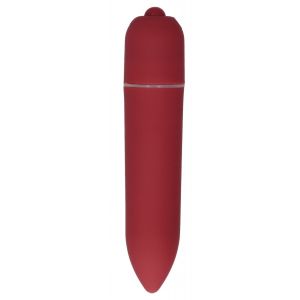 Красная удлинённая вибропуля Power Bullet Black - 8,3 см.