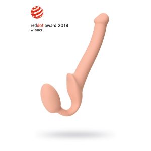 Телесный безремневой страпон Silicone Bendable Strap-On - size S