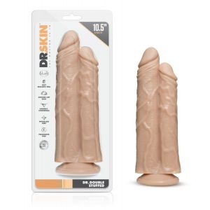 Телесный сдвоенный фаллоимитатор Double Trouble Double Shaft Dildo - 24 см.