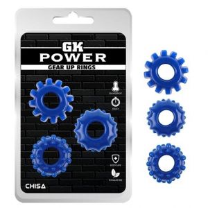 Набор из 3 синих эрекционных колец Gear Up Rings