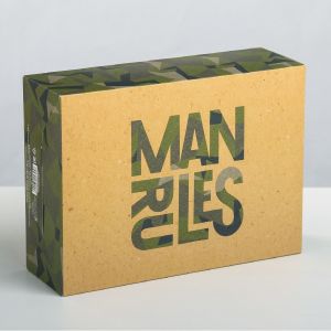 Складная коробка Man rules - 16 х 23 см.