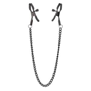 Черные зажимы на соски на цепочке Deluxe Nipple Clamps