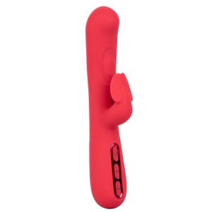 Розовый вибромассажер-кролик Throb Flutter - 21,5 см.