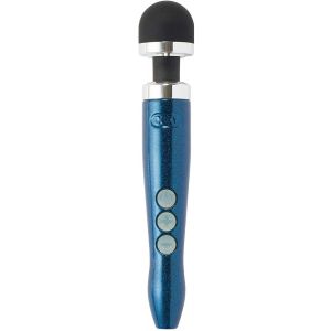 Синий беспроводной вибратор Doxy Die Cast 3R Rechargeable Wand - 28 см.