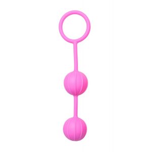 Розовые вагинальные шарики с ребрышками Roze Love Balls