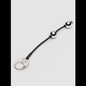 Серебристые шарики Inner Goddess Mini Silver Pleasure Balls 85g на черном силиконовом шнурке