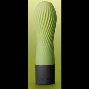 Салатовый рифленый мини-вибратор IROHA ZEN MATCHA - 12,7 см.