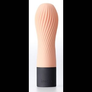 Персиковый рифленый мини-вибратор IROHA ZEN HANACHA - 12,7 см.
