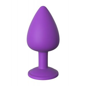 Фиолетовая анальная пробка со стразом Her Little Gem Large Plug - 9,5 см.