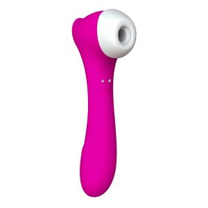 Розовый клиторальный стимулятор Joy с функцией вибратора - 18,9 см.