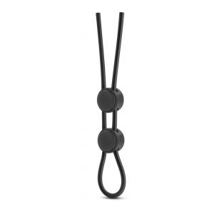 Черное двойное эрекционное лассо Silicone Double Loop Cock Ring