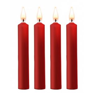 Набор из 4 красных восковых свечей Teasing Wax Candles