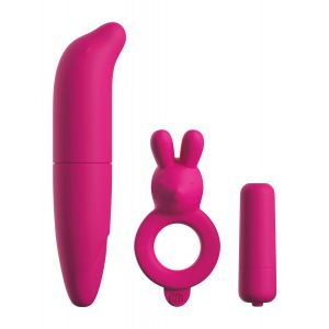 Ярко-розовый вибронабор для пар Couples Vibrating Starter Kit