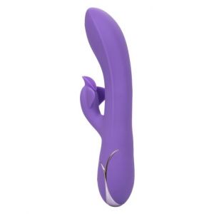 Фиолетовый вибромассажер Inflatable G-Flutter с функцией расширения - 21 см.