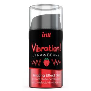 Жидкий интимный гель с эффектом вибрации Vibration! Strawberry - 15 мл.