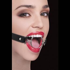 Расширяющий кляп Ring Gag XL с чёрными ремешками