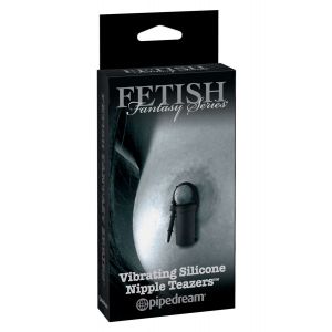 Чёрные виброзажимы на соски SILICONE NIPPLE TEAZERS