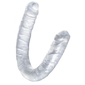 Прозрачный двухсторонний фаллоимитатор Double Dildo - 40 см.