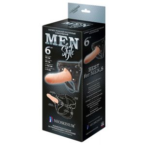 Телесный пустотелый харнесс MEN Style - 17,5 см.